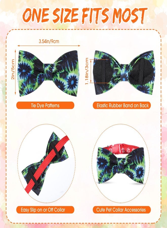 Cosblank 60 Pcs Dog Collar Bow Ties Bulk Dog Grooming Supplies Bowtie Accessories Puppy Bows Detachable Collar Charms for Small Medium Large Cat Pet Costume(Tie Dye) - Image 3